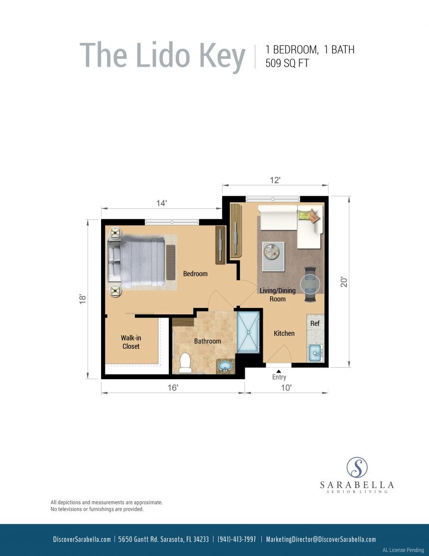 The Lido Key senior living floor plan