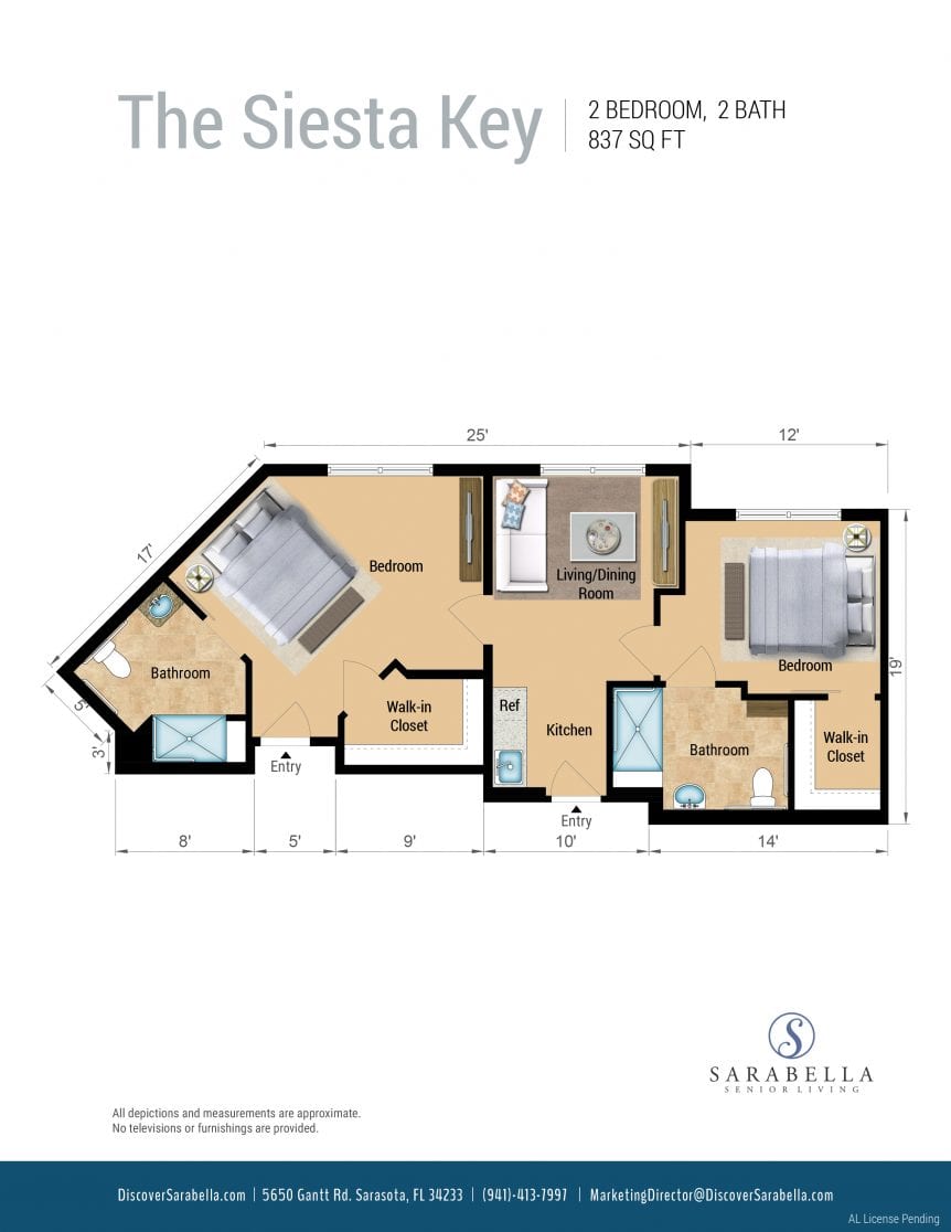 The Siesta Key senior living floor plan