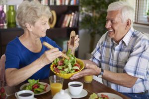 Senior Couple with Salad_Memory Care in Sarasota