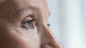Older adult with vision impairment