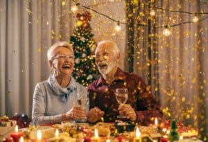 Older adults celebrating New Year