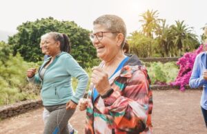 A group of seniors walking together