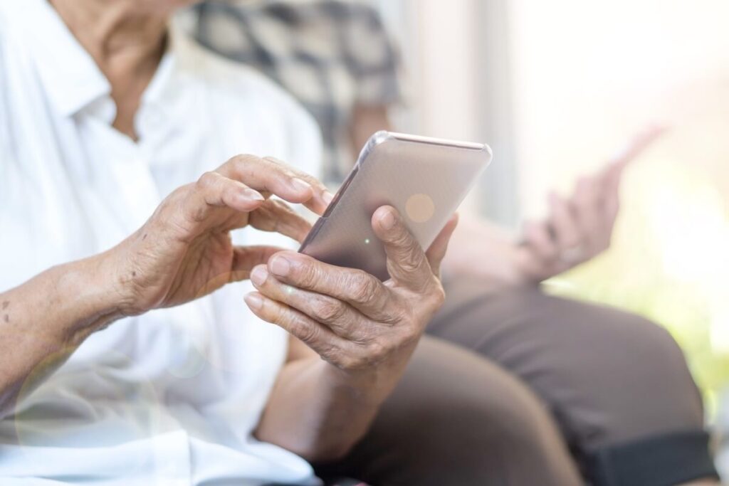 Older adults using devices to reconnect with friends
