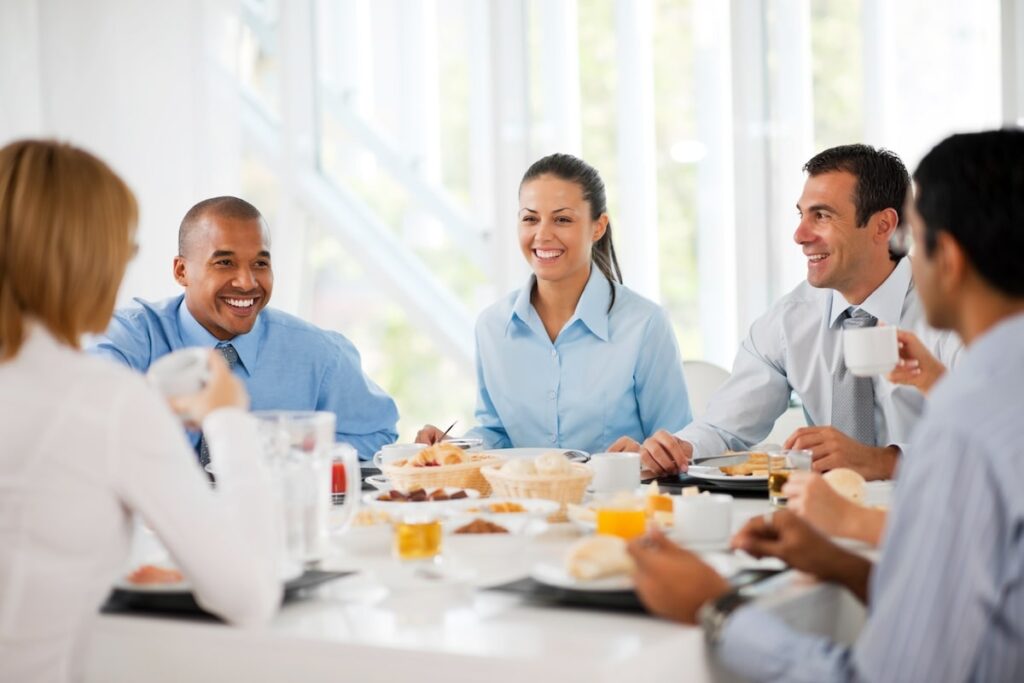 professionals get breakfast together