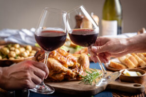 Toasting with Wine Glasses